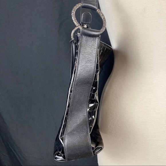 Brighton patent croc embossed leather shoulder bag - Picture 8 of 16